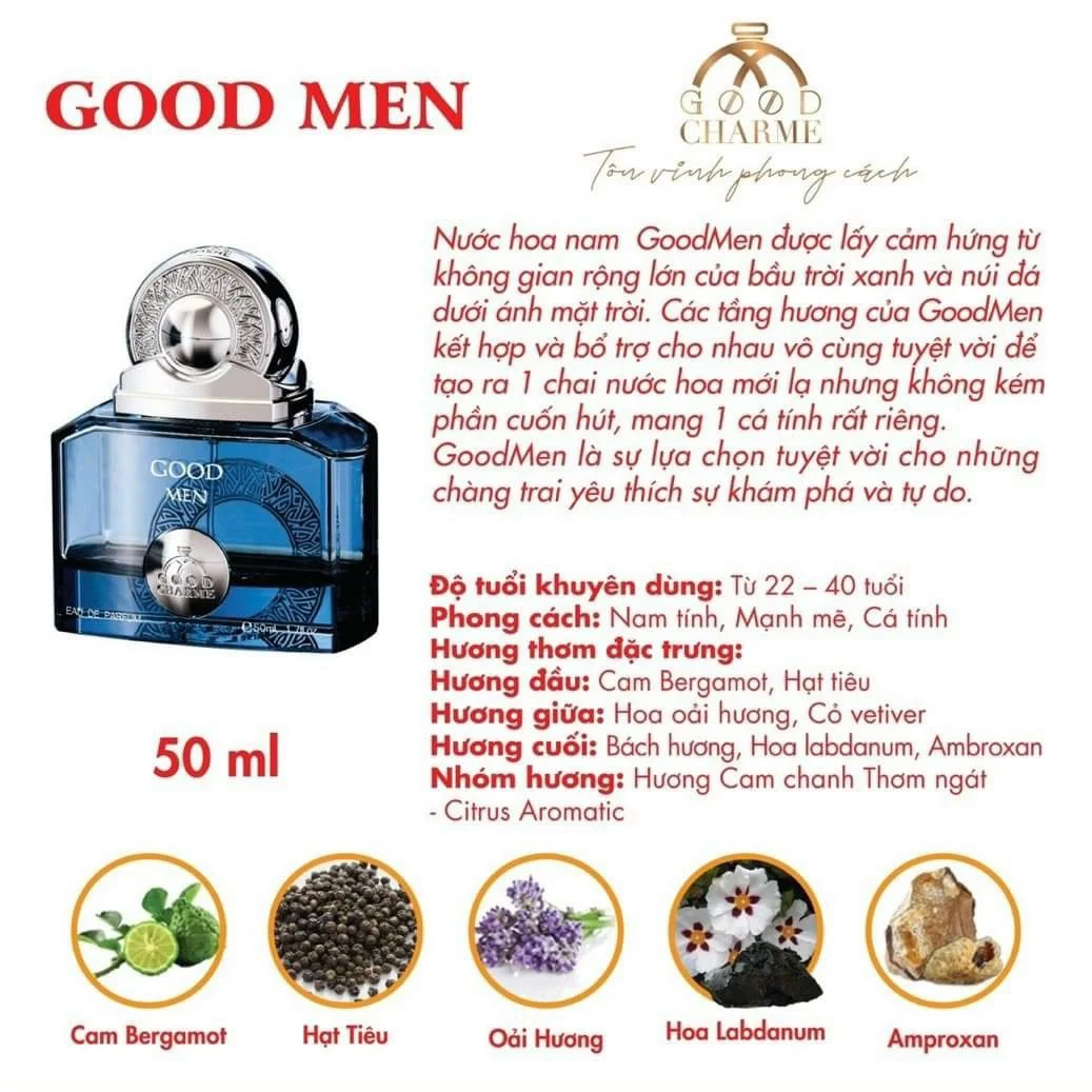 Nước Hoa Charme Good Men Blue 50Ml 23 Nước Hoa Charme Good Men Blue 50Ml