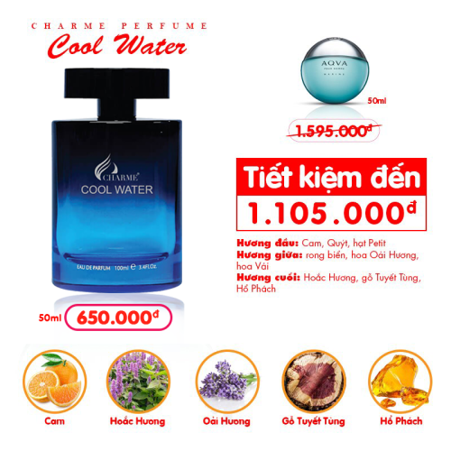 Nước Hoa Charme Cool Water 100Ml